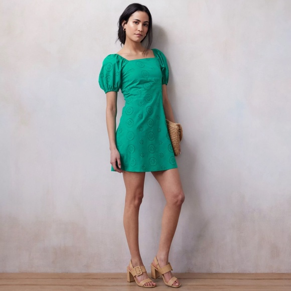 Lauren Conrad Short Puff Sleeve Squareneck Mini Dress - Picture 1 of 11